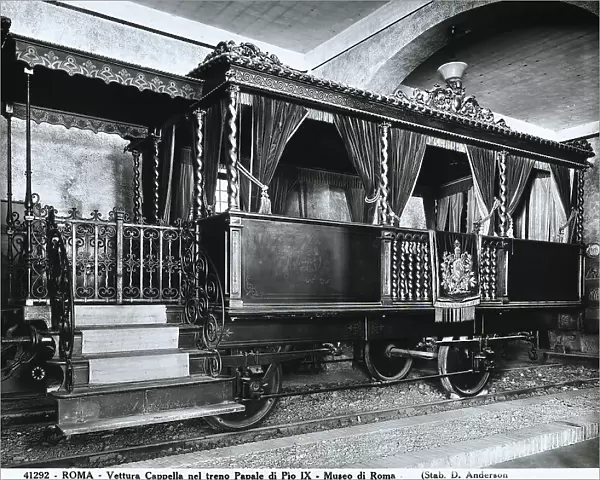 Pius IX's 'chapel'-railroad car made in Paris by the Deletirez company in 1858. It is kept in the Museum of Rome, Rome