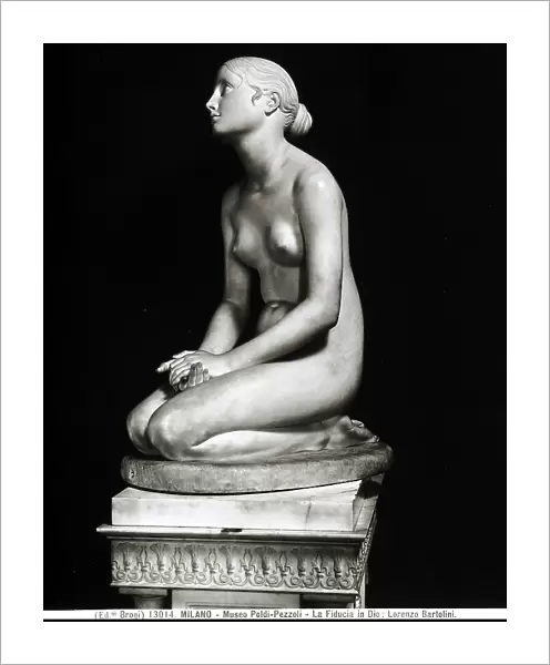 The sculpture titled Faith in God, by Lorenzo Bartolini. Museo Poldi Pezzoli, Milan