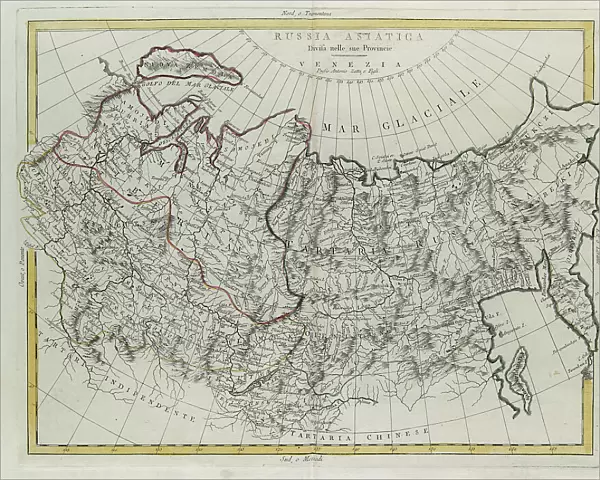 Asian Russia, divided into its provinces, engraving by G. Zuliani taken from Tome IV of the 'Newest Atlas' published in Venice by Antonio Zatta, Private Collection