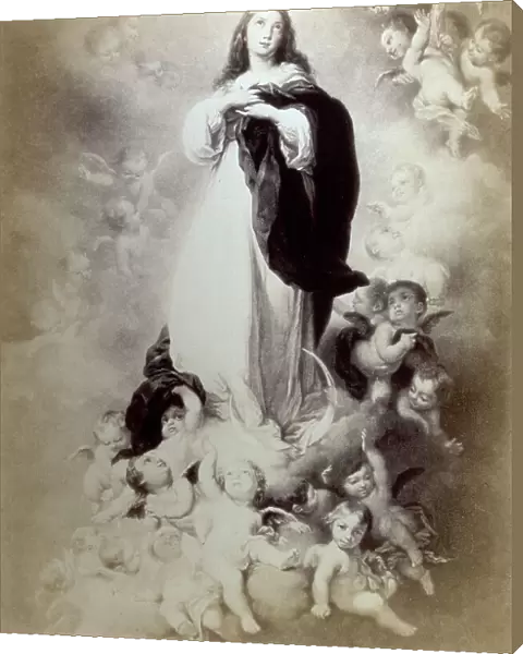 Picture of an engraving of The Immaculate Conception by Bartolom Esteban Murillo, spanish seventeenth century painter