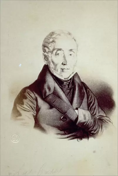 An engraving, half-length portrait, of the french writer Emmanuel Augustin Dieudonn coune of Las Cases (1766 - 1842)