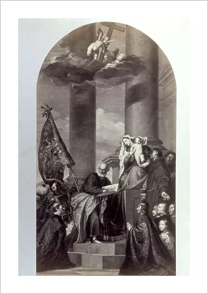 Picture of an engraving of Titian's Pala Pesaro