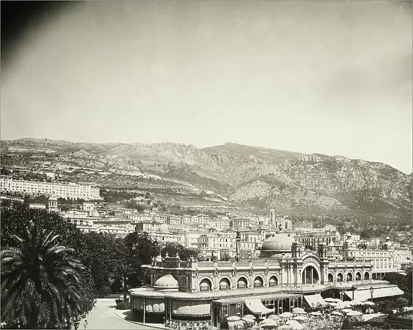 The city of Montecarlo with the Caf de Paris in the foreground. Principality of Monaco, France