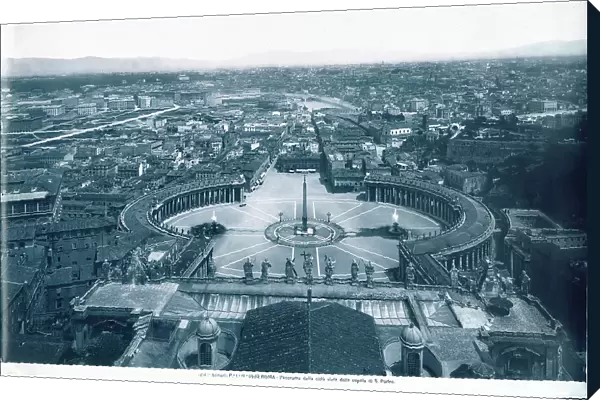 St. Peter's Square and the Spina di Borgo (before the construction of Via della Conciliazione), taken from the dome of the Basilica