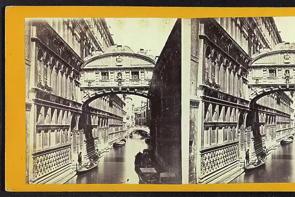 View of the Ponte dei Sospiri (Bridge of Sighs), Venice; Stereoscopic photograph