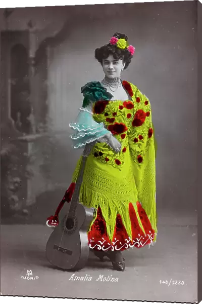 Portrait of Amalia Molina (1881-1956), Spanish singer and dancer; postcard
