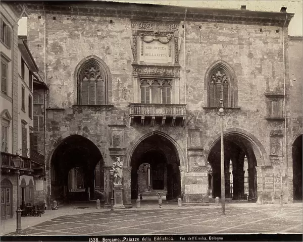 The Library Palace in Piazza Vecchia, formerly Palazzo della Ragione, Bergamo