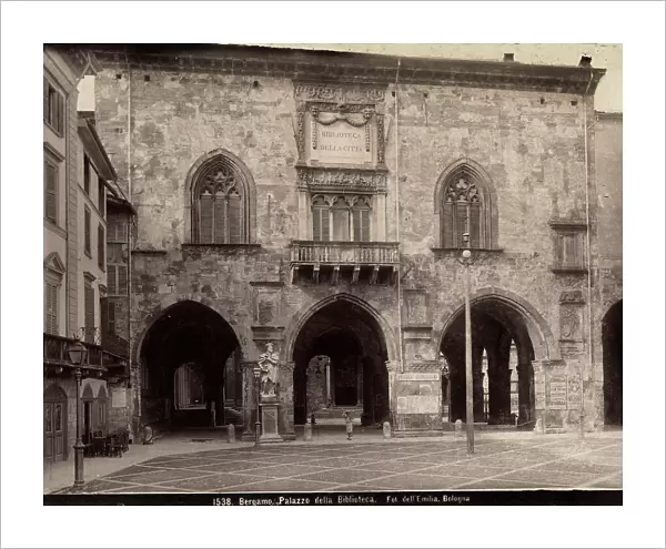 The Library Palace in Piazza Vecchia, formerly Palazzo della Ragione, Bergamo