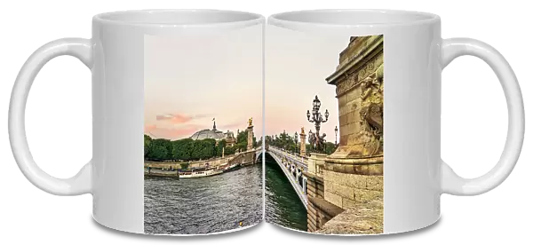 France, Paris, Pont Alexandre III bridge over the Seine River