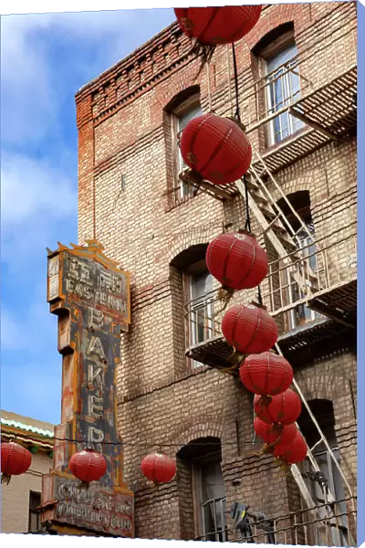 California, Los Angeles, Chinatown, paper lanterns