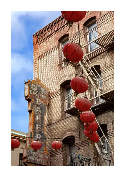 California, Los Angeles, Chinatown, paper lanterns