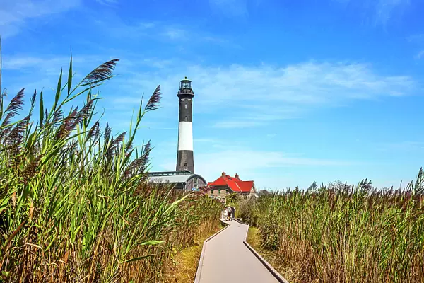 New York, Long Island, Great South Bay, Fire Island Lighthouse in Suffolk County