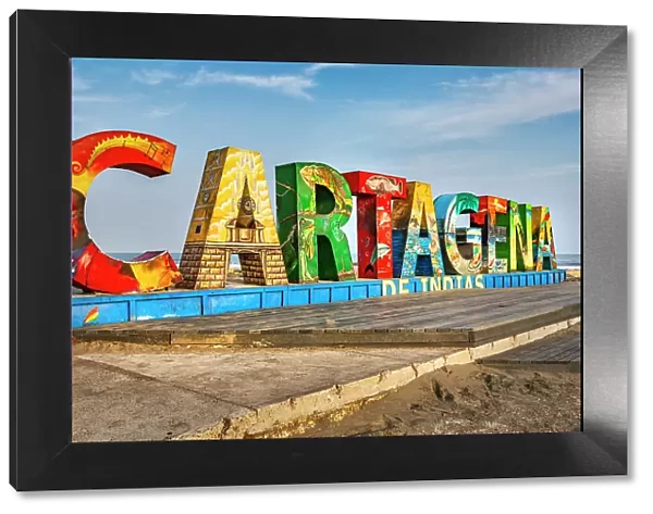 Colombia, Cartagena, letters spelling out Cartagena
