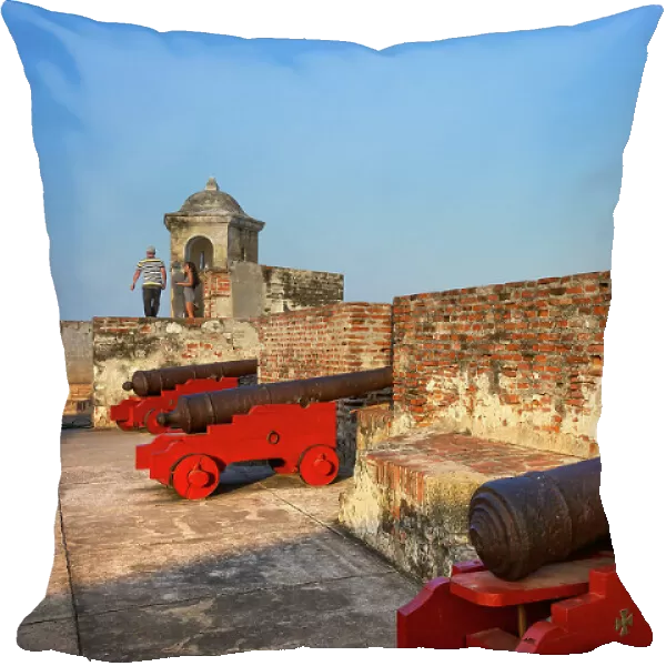 Colombia, Cartagena, Castillo San Felipe Barajas, fortress located in Lazaro hill, Cartagena de Indias, Colombia, cannons