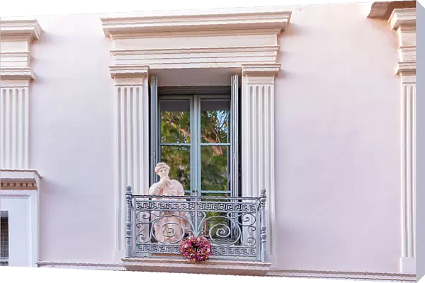 Greece, Athens, Window Balcony in Plaka neighborhood