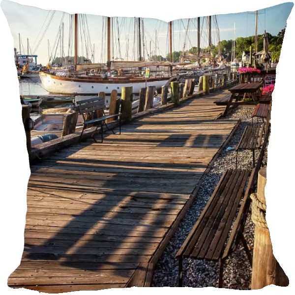 Maine, Camden, Waterfront Boardwalk