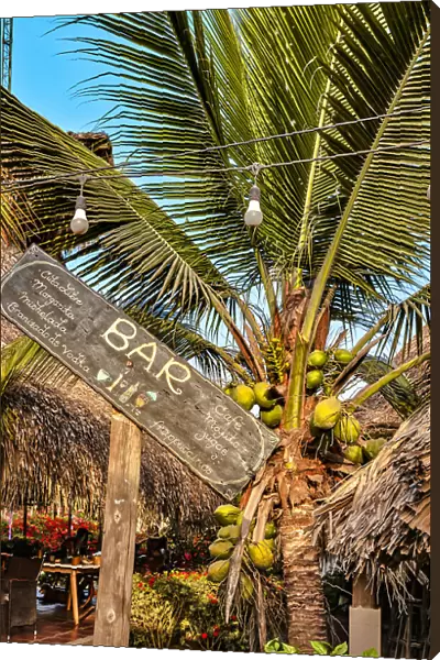 Colombia, La Guajira, Palomino, bar sign