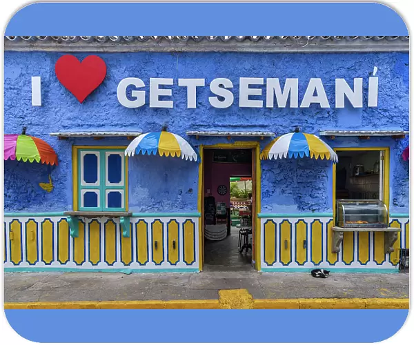 Colombia, Cartagena, Getsemani, colorful facade