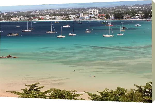 Barbados, Pebbles Beach, with Bridgetown in background