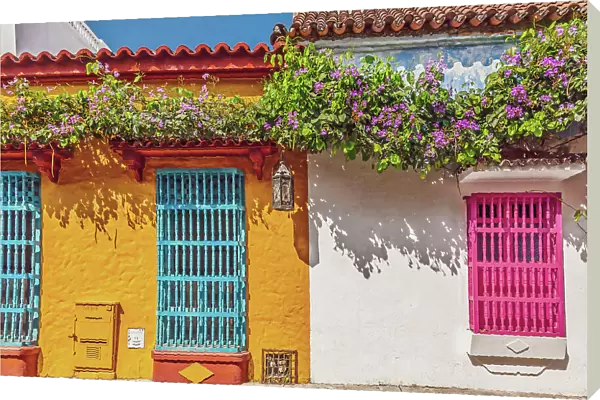 Colombia, Cartagena, old town, typical facade