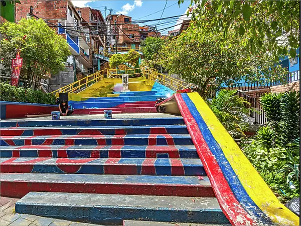 Colombia, Medellin, Comuna Trece (13) scene