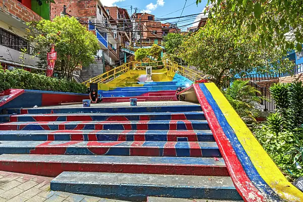 Colombia, Medellin, Comuna Trece (13) scene