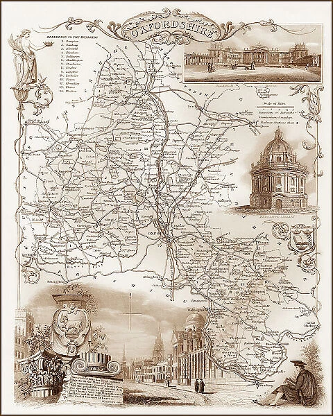 1840s Victorian Map of Oxfordshire