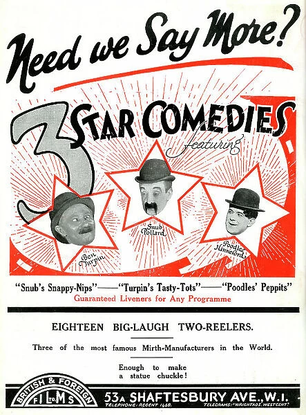 3 Star Comedies, Ben Turpin, Snub Pollard, Poodles Hanneford