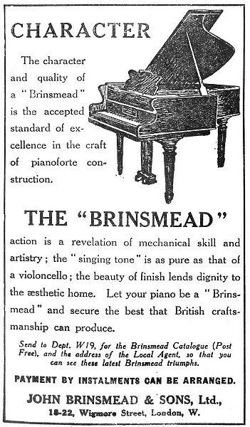 Advertisement for the Brinsmead grand piano