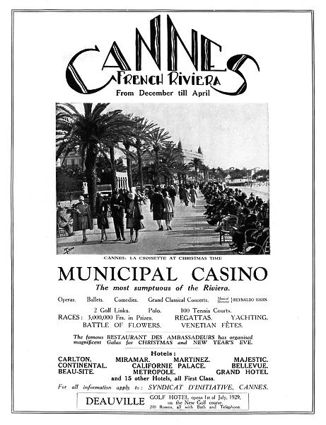 Advertisement for Cannes, French Riviera in the Sketch