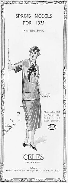 Advert for Celes pure silk Spring Models for 1925