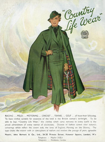 Advert for Country Life Wear, womens 3 piece attire 1937