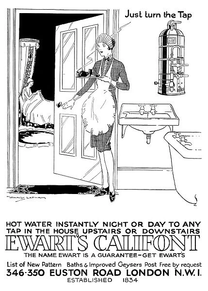 Advert for Ewarts Califront hot water 1927