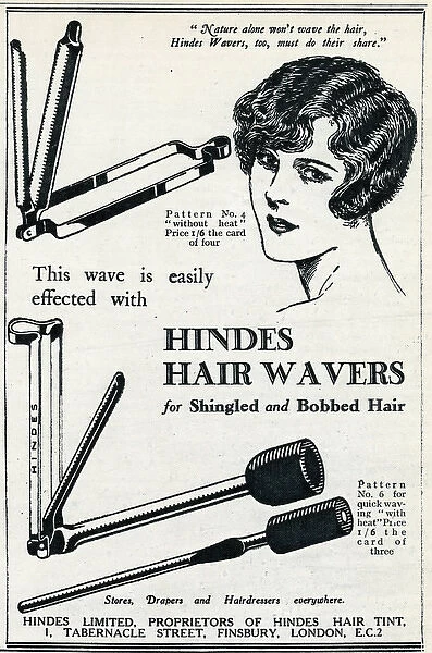 Advert for Hindes hair wavers 1925