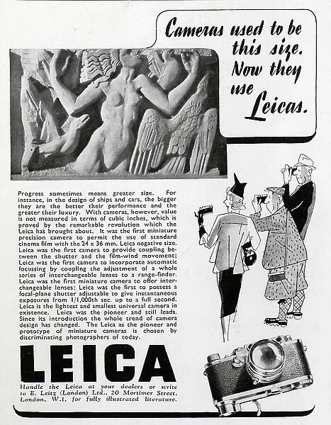 Advert for Leica cameras