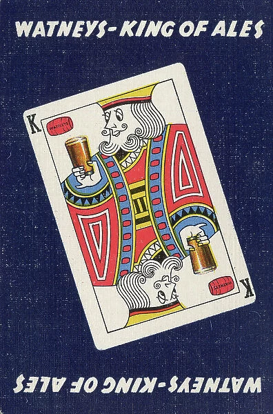 Advert, Watneys Beer, King of Ales, playing card back