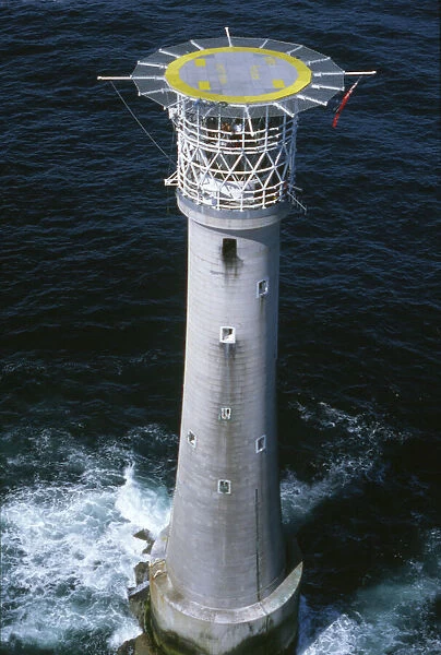 Aerial view of Bishop Rock Lighthouse, Isles of Scilly