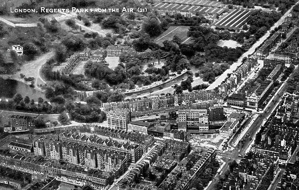 Aerial view of Regents Park in London