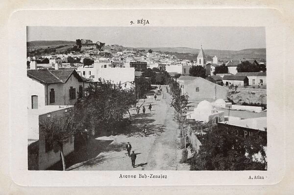 Aerial view of a street in Beja, Tunisia, North Africa