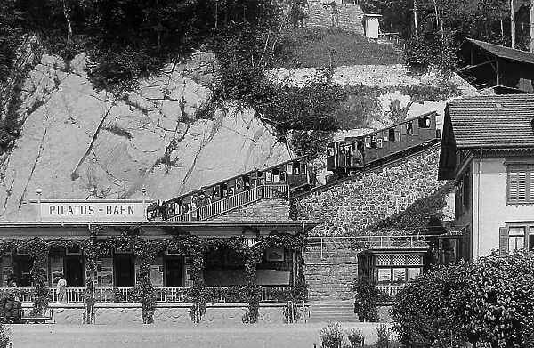 Alpnach Station Pilatus Railway Switzerland Victorian period
