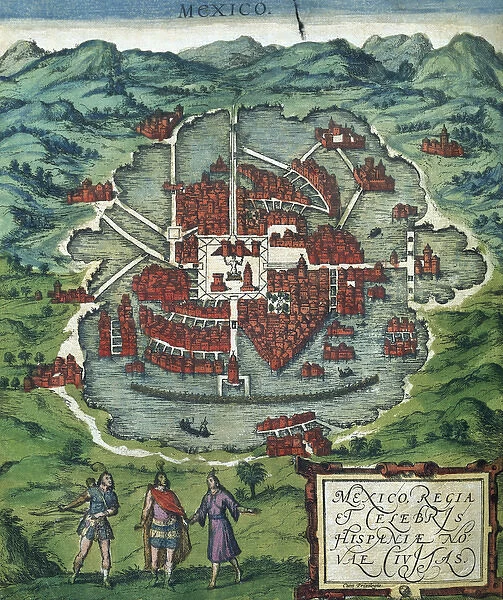 America. Mexico City. 1576. Engraving. Civitates Orbis Terra