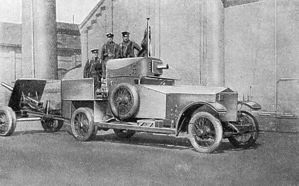 Anthony Wilding driving armoured car at Dunkirk, 1915