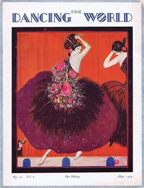 Art deco cover of The Dancing World Magazine, May 1922