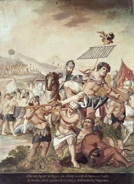 Battle of Otumba. Cortes troops defeated Aztec
