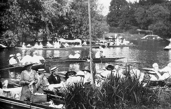 Boating at Hampton Court London in 1910