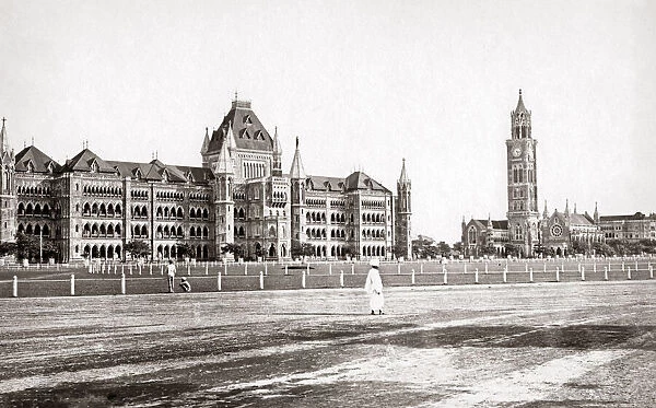 Bombay (Mumbai) circa 1870 - View from Churchgate (now Veer Nariman Street)