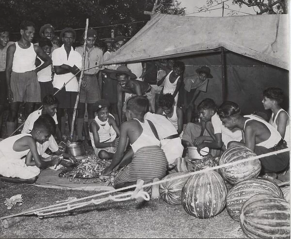 Boy scouts at Jamboree, Ceylon (Sri Lanka)
