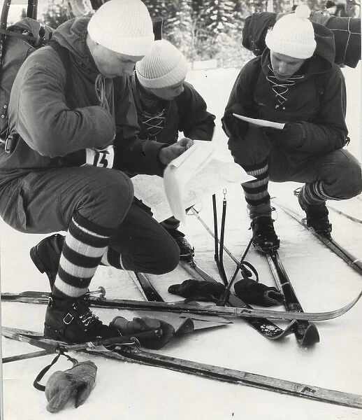 Boy scouts on skiing activity in Finland