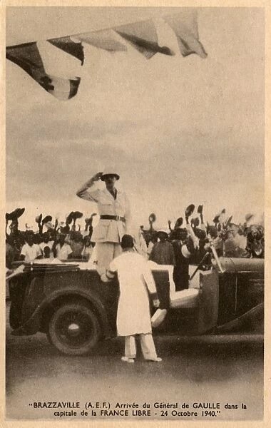 Brazzaville, Congo - arrival of French General de Gaulle