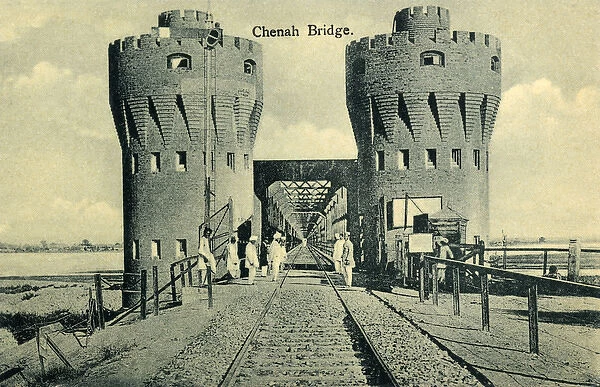 Bridge spanning the Chenab River, Chiniot, Pakistan